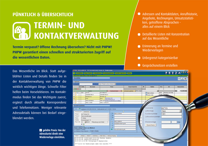 Termin und Kontaktpflege